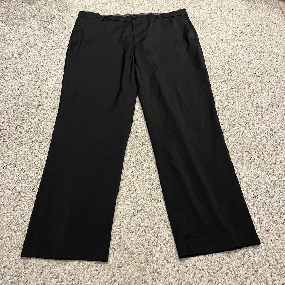 Tahari Mens Trouser Dress Pants 38x32 Black Classic Casual Office Career